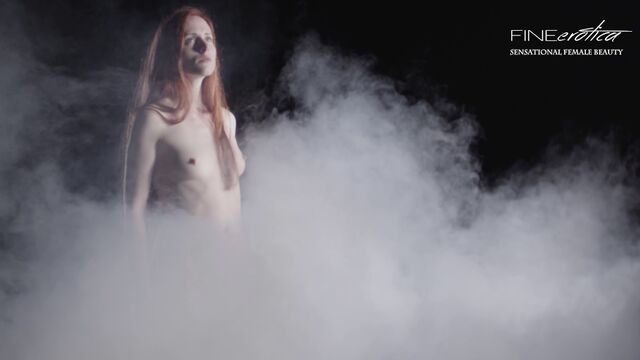 Aesthetic nude solo session with a slender redhead Arijana