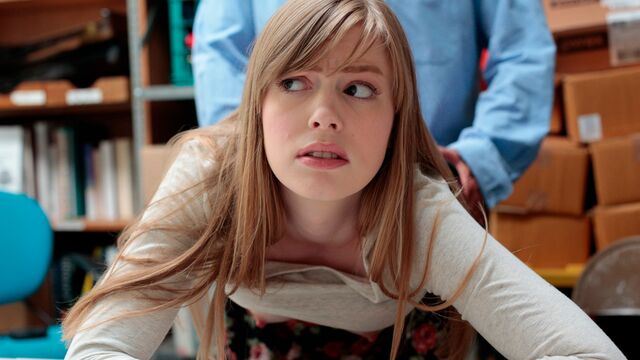 Brown-haired chick Dolly Leigh gets fucked by a large dick