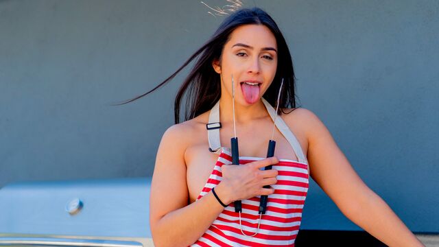 Beautiful chick Lilly Hall is sucking a large dick with pleasure