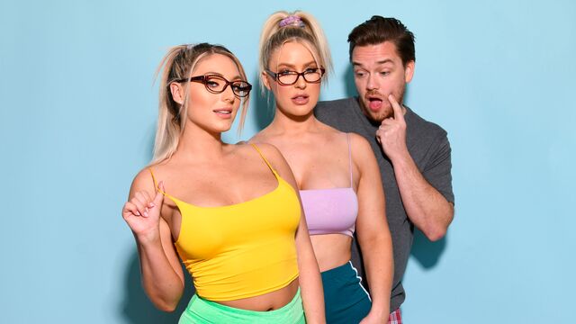 Stunning blonde model Alli Rae fucked by a long penis on the bed