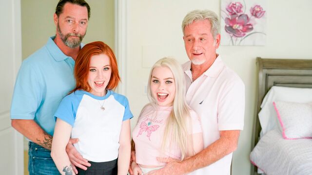 Hardcore foursome porn action with Haley Spades and Madi Collins