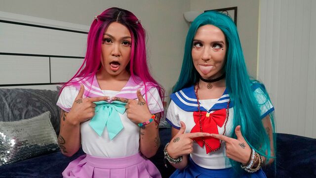 Stunning hardcore FFM with two hotties Bailey Base and Yumi Sin