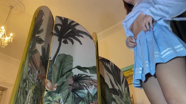 Bouncy beauty's small tits action