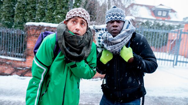 Two hard cocks for a slender brunette beauty Lady Gang