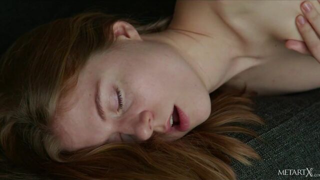 Pretty cute and young redhead Shayla is fucking with herself