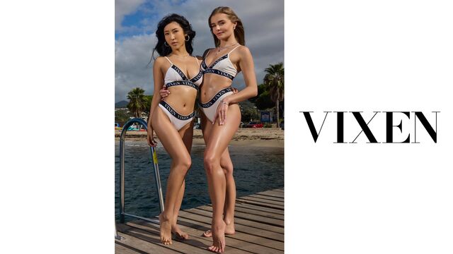 Hard FFM fuck in the bedroom with Fibi Euro and Emiri Momota