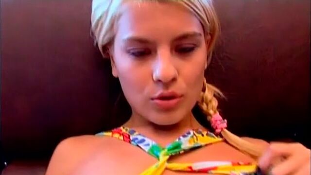 Two men are fucking a passionate blonde hottie Amanda