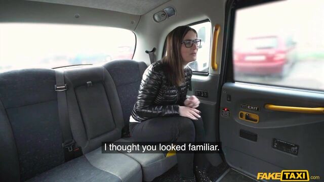 Hot brunette babe Jenifer Jane fucked by a pretty long dick