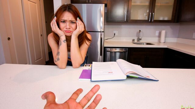 Sensual redhead model with nice bottom Mia Kay likes dick-riding