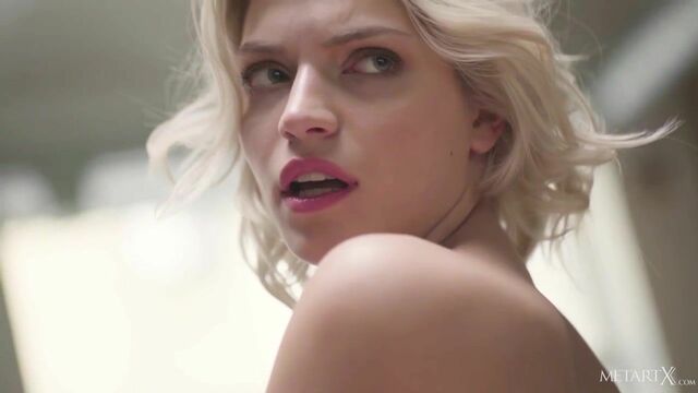 Solo erotic video spotlighting small breasted blonde Leaya