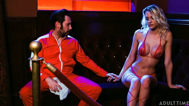 Long legged stripper Kenna James enjoying her client's cock