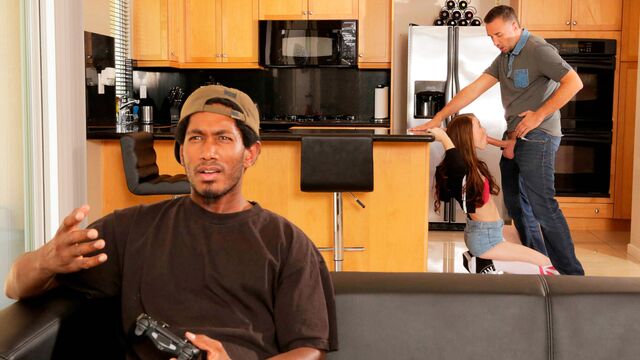 Sneaky fuck fest featuring pale skinned hoe Misha Cross