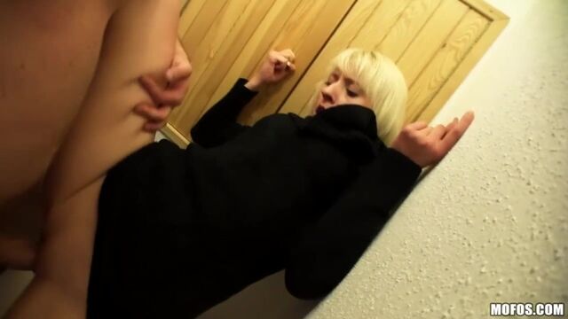 Seduced teen Laura nicely penetrated in the toilet by large cock