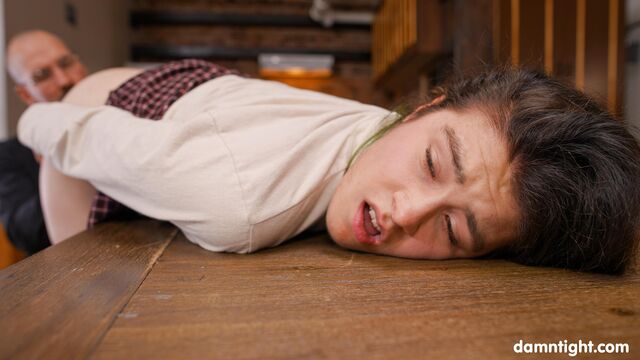 An older man with a big cock fucked a hot brunette Ella June