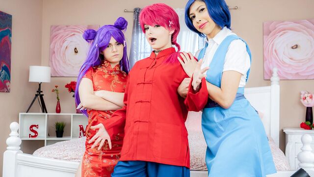 FFM fuck with two hot dolls Penelope Woods and Evie Christian