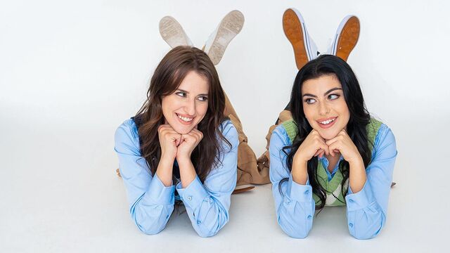 Brunettes Aubree Valentine and Gal Ritchie love dick-riding so much