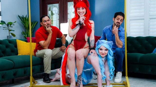 Partner swap with hot ladies Harlow West and Raven Lane