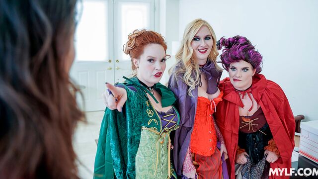 MILFs Emmy Demure, Audrey Madison and Summer Hart fuck with a youngster