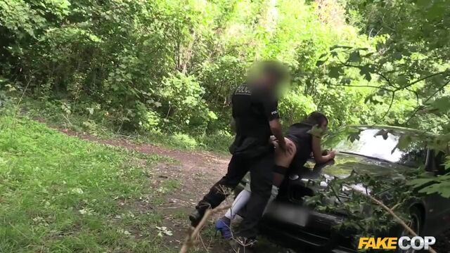 Exotic outdoor fuck with a gorgeous Channel Santos and fake cop