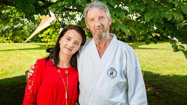 An old man fucked a gorgeous young brunette Shana BAS outdoors