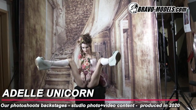 Fine-looking Adelle Unicorn and Adelle - behind the scenes scene - Bravo Models