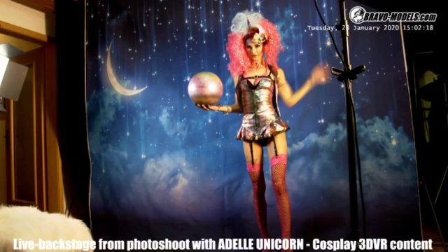 Stunner Adelle Unicorn and Adelle - behind the scenes scene - Bravo Models