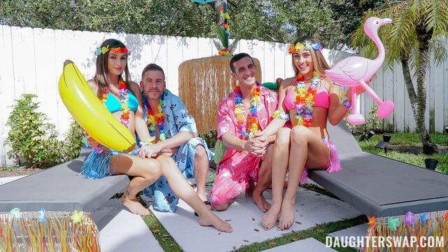 Nice daughter swap porn with Mackenzie Mace and Mae Milano