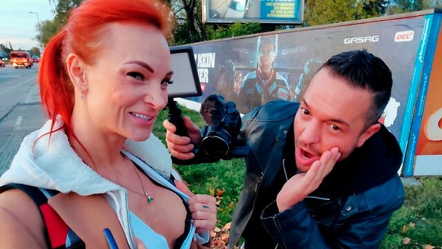 Cutie with nice bottom Kessie Shy jumps on a massive dick in the night