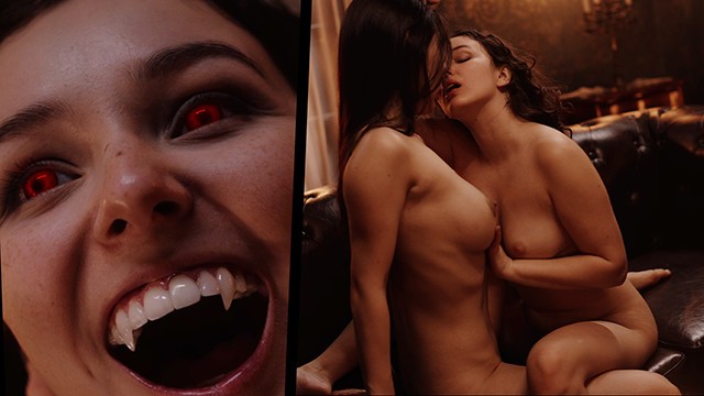Vampire bite scene with dirty Leana Lovings from Vampired