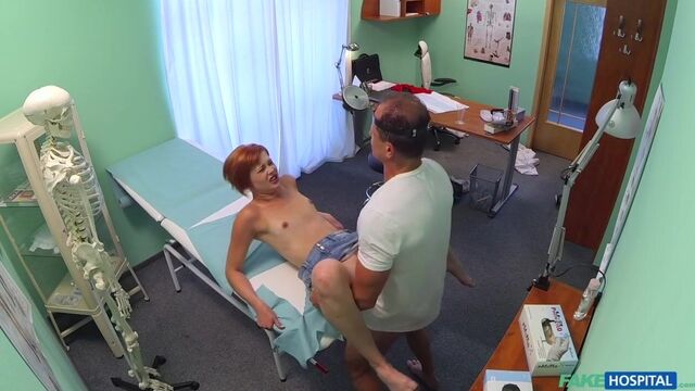 Doctor with a large wiener drilled a short-haired redhead Lucie****