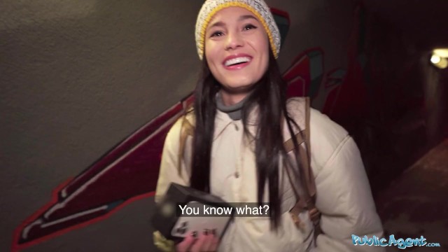 Public Agent featuring Lucy Mendez's cumshot porn