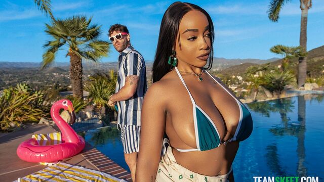 Black doll with big boobs Lily Starfire rammed by huge white dick