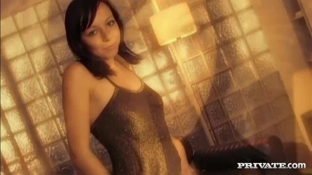 Bitchy brunette Tina is enjoying sucking down on the knees