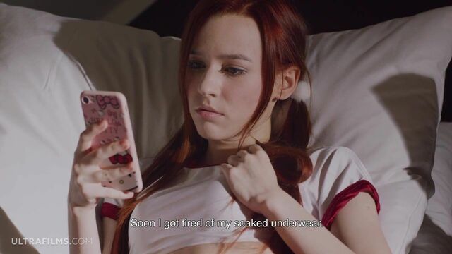 An awesome solo session in the morning with a redhead teen Sherice