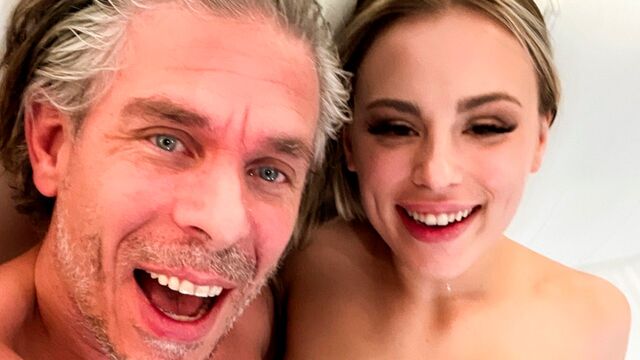 Blonde in stockings Anna Claire Clouds fucked by a large wiener Mick Blue