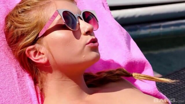 Elegant sex under the baking sun with a hot model Arya Faye