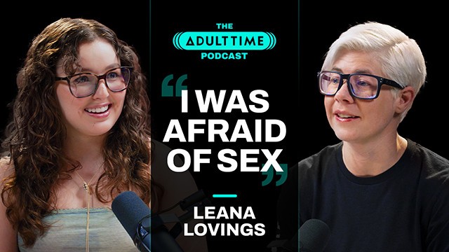 Adult Time featuring Leana Lovings's short blonde hair smut