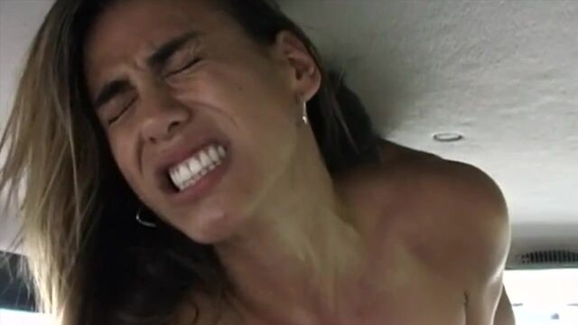 Carolina public car sex, small tits out, hole stretched