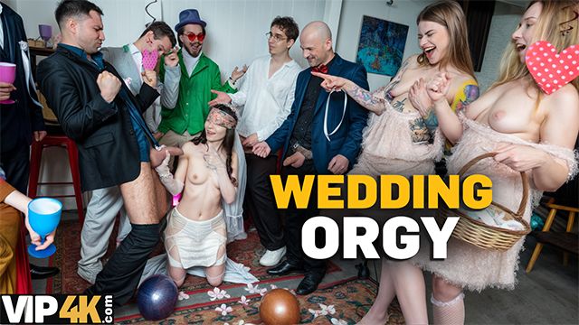 Wedding Orgy with One Bride Husband and Two Friends