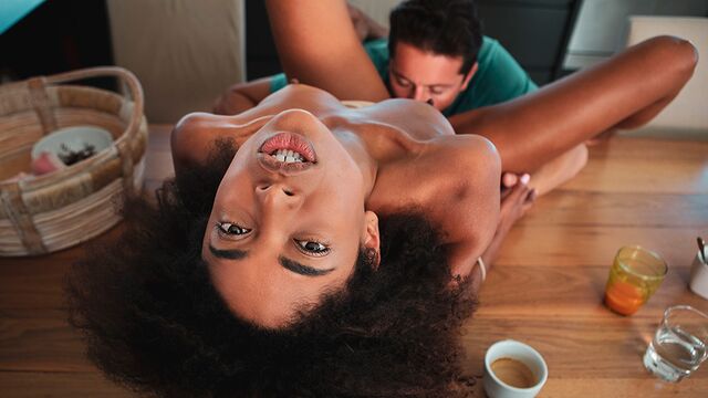 White lucky guy fucked a godlike slender ebony Luna C