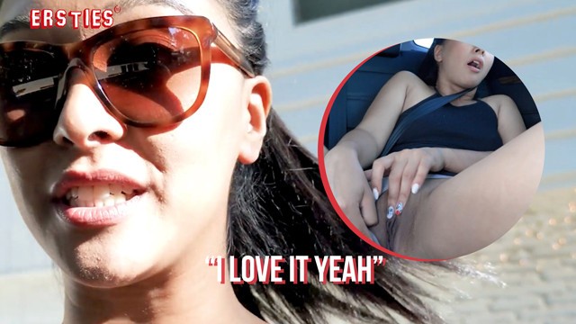 Jin Brunette Fingering on the Move Public Hardcore Solo
