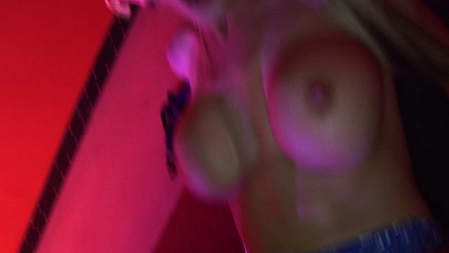 Lingerie blonde finishes with cum in her mouth