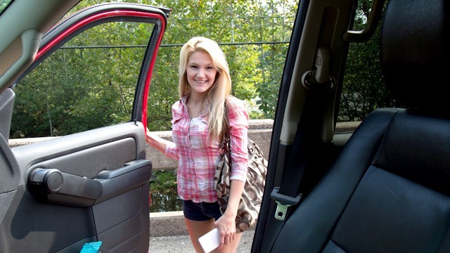 Stranded college girl finds a generous driver
