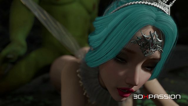 This 3D fantasy pairs a deepthroating fairy with a monster cock under the moonlight