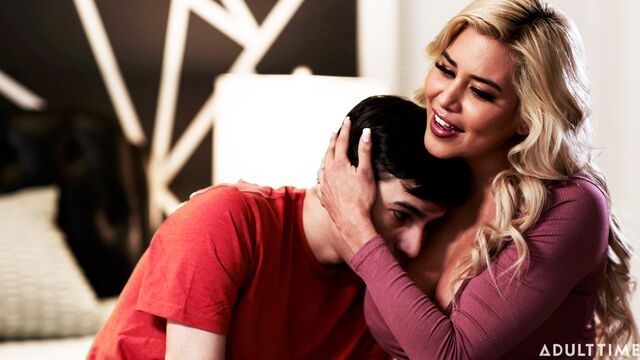 An awesome blonde with huge tits Caitlin Bell fucked in her lovely poses