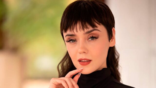 Stylish young brunette Catherine Knight impaled from behind