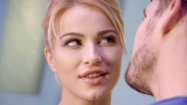 Anal sex in the doggy style pose with a hot blonde Martina Gold