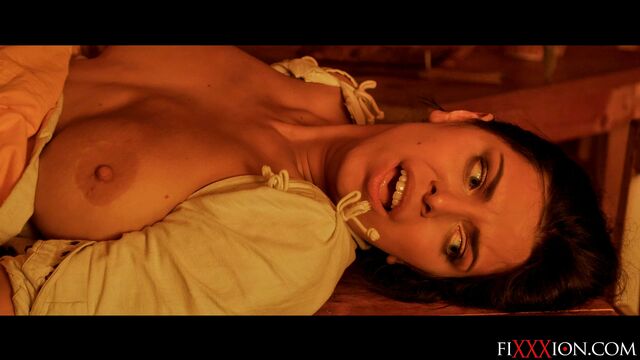 Hard fuck in the missionary pose with a brunette Kira Queen