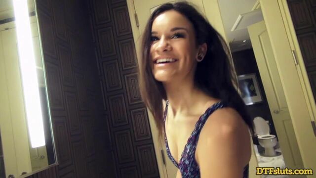 Sensual tattooed hottie Eden Sin likes intensive sex in the bathroom