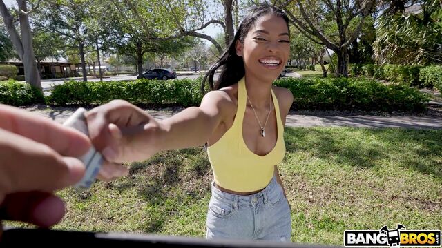 Black lover with a huge dong fucked a hot Eden West for cash